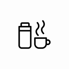 hot coffee thermos cup icon sign vector