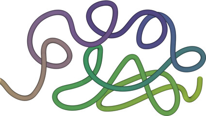 Obraz premium Tangled Rope Illustration of Creative Chaos and Intertwined Concepts Showing Complexity and Abstract Visuals for Design Projects