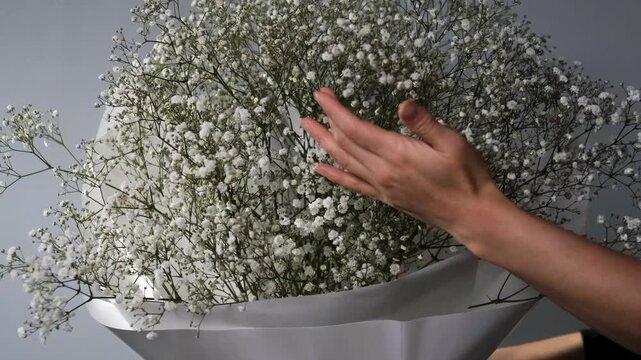 Gypsophila paniculata flowers in a bouquet