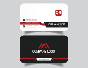 Unique Red and Black Business Card Layout with Rounded Corner