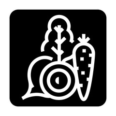 raw food black line icon for digital and print projects.  Minimal clean icons for apps and websites.