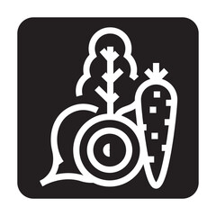 raw food black line icon for digital and print projects.  Minimal clean icons for apps and websites.