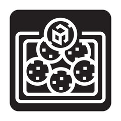 sugar free cookies black line icon for digital and print projects.  Minimal clean icons for apps and websites.