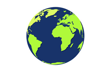 Fototapeta premium Vibrant green and blue earth globe showing continents and oceans, perfect for global business or environmental themes