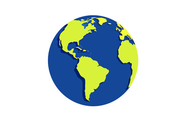 Fototapeta premium Vibrant stylized globe showcasing continents and oceans, perfect for global communication and travel concepts.