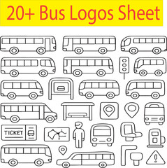 20+ Bus Icons Sheet
