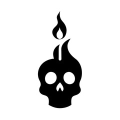  candle flame forming the shape of a sugar skull vector art illustration