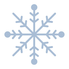 flat snowflake icon winter christmas decoration cold weather blue symbol festive vector illustration