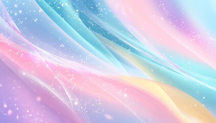 Abstract background with flowing pastel colors and sparkling glitter, evoking a dreamlike fantasy
