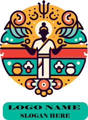 Tamil culture logo icon vector white background .