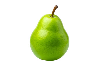 green pear with brown stem, fresh fruit rich in vitamins for healthy nutrition, isolated on white or transparent background. PNG