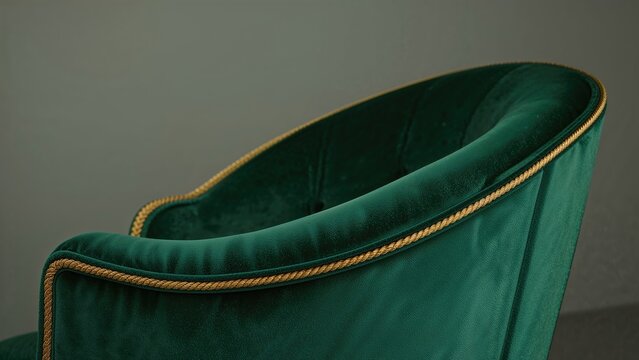 Green velvet armchair with gold rope by A. M. E. Fournier