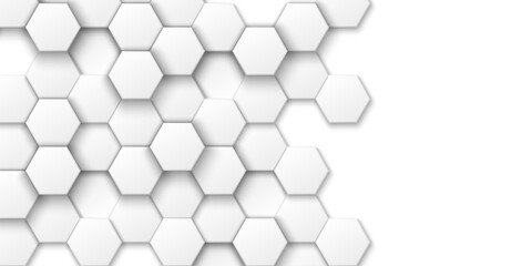 White hexagon background. Abstract hexagonal vector background. Hexagon shape, geometric hexagon.