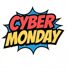 Fototapeta premium Cyber monday graphic promotions online retail digital art vibrant colors eye-catching