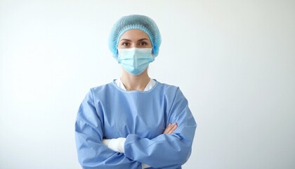 Healthcare Professional in Protective Gear: Studio Portrait