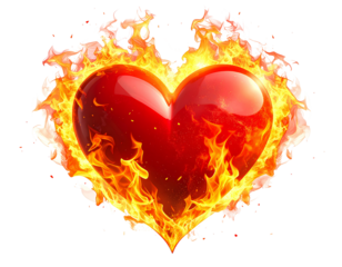 heart with fire