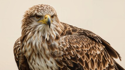 The big eagle has very beautiful feathers.