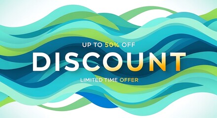 Discount Offer with Abstract Waves - Up to 50 Off Limited Time.