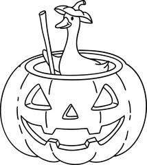 Goose Halloween jack o lantern