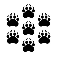 Bold bear paw prints arranged in circular design