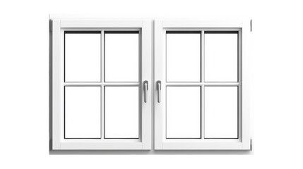 Double Window with Grid on Transparent Background