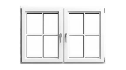 Double Window with Grid on Transparent Background