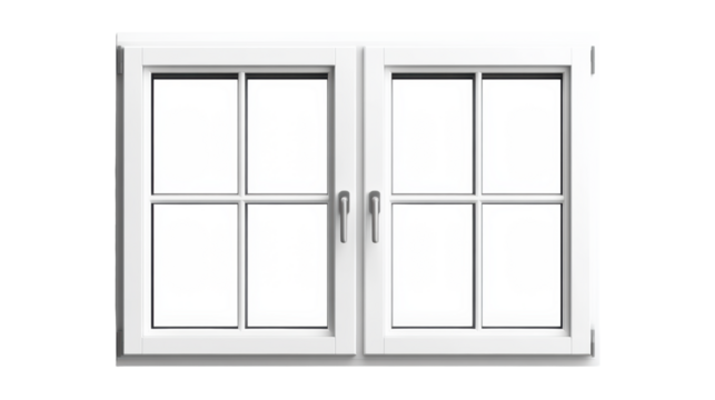 Double Window with Grid on Transparent Background