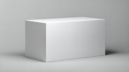 Simple White Cube on a Clean Gray Background in a Minimalist Setting