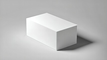 Simple White Rectangular Box on Gray Surface With Soft Shadows and Minimalistic Design