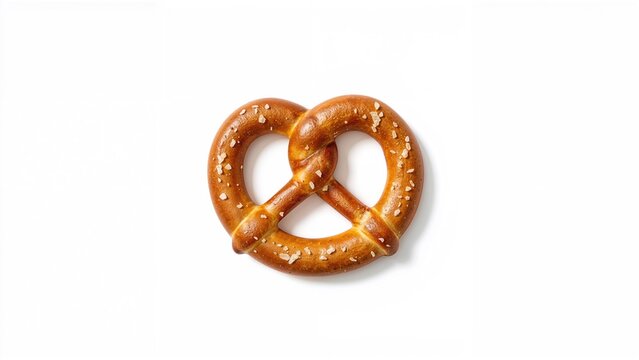Pretzels with salt, white background, solitary