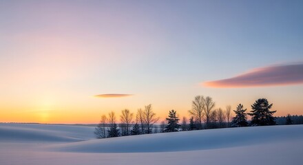 Winters Embrace - A Serene Landscape at Sunset.