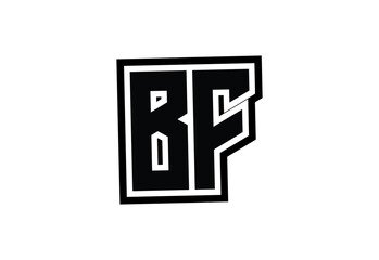 BF Modern Monogram Logo Design with Bold Geometric Shape and Minimal Frame.