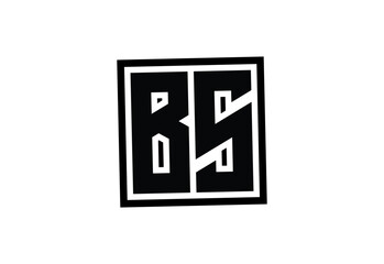 Obraz premium BS Modern Monogram Logo Design with Bold Geometric Shape and Minimal Frame.