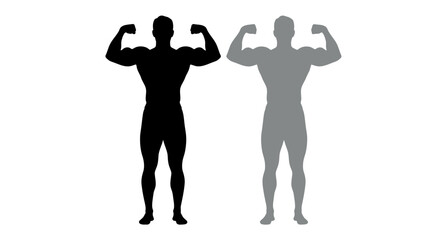 Two muscular male silhouettes demonstrating strength and physical fitness