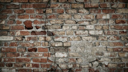 Fototapeta premium background texture brick wall concrete architecture of the old city
