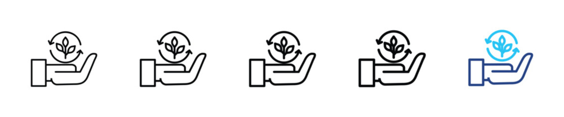 Saving energy icon set outline multistyle vector illustration concept	