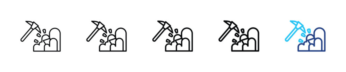 Gold energy icon set outline multistyle vector illustration concept