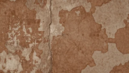 Plexiglas schilderij Verweerde muur Cement wall with brown color paint and peeling.  © Lasvu