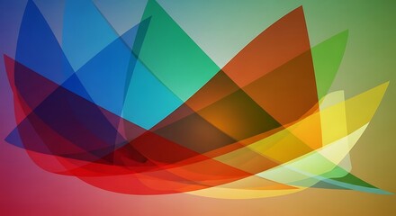 Obraz premium Abstract Colorful Overlapping Shapes Design for Modern Backgrounds and Art.