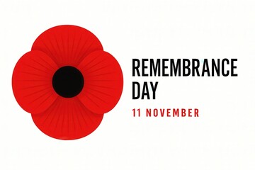 Elegant Red Poppy  – Remembrance Day Art Symbolizing Respect and Peace for Memorial Campaign Generative AI