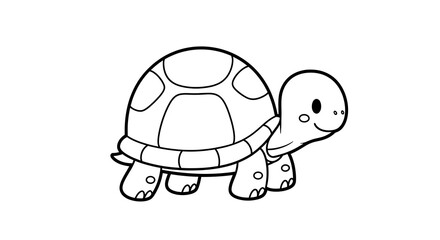 Adorable Turtle Illustration - A Simple and Charming Design.