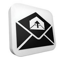 3D Email icon isolated on transparent background