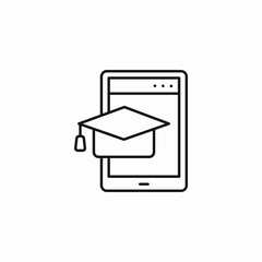 mobile learning graduation icon sign vector