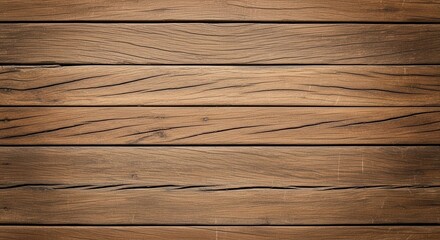 Closeup view of weathered wooden planks with visible grain and texture, creating a rustic background