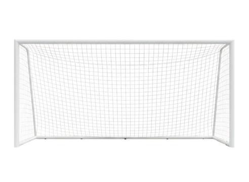 Soccer goal frame isolated on transparent background