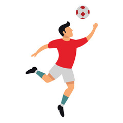 Male Soccer Player Heading Ball Vector Illustration ? Cartoon, Clipart & Line Art Design .eps