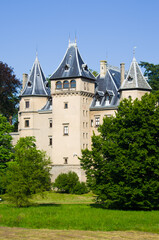 Majestic historic castle surrounded by lush green parkland, Goluchow, Poland