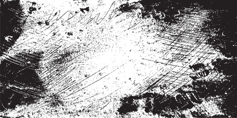 Scratched and Cracked Grunge Urban Background Texture Vector. Dust Overlay Distress Grainy Grungy Effect. Distressed Backdrop Vector Illustration. Isolated Black on White Background. EPS 10.