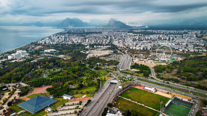 Antalya city center, Antalya's famous cliffs drone footage