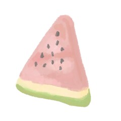 slices of watermelon on white background